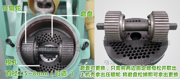 家用平模饲料颗粒机平模压辊细节图